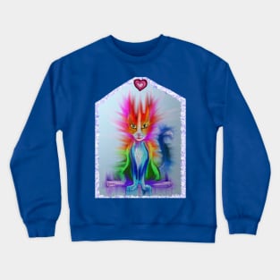 Metallic Rainbow Cat Crewneck Sweatshirt